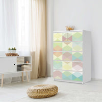 Möbel Klebefolie Melitta Pastell Geometrie - IKEA Malm Kommode 6 Schubladen (hoch) - Schlafzimmer