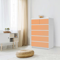 Möbel Klebefolie Orange Light - IKEA Malm Kommode 6 Schubladen (hoch) - Schlafzimmer