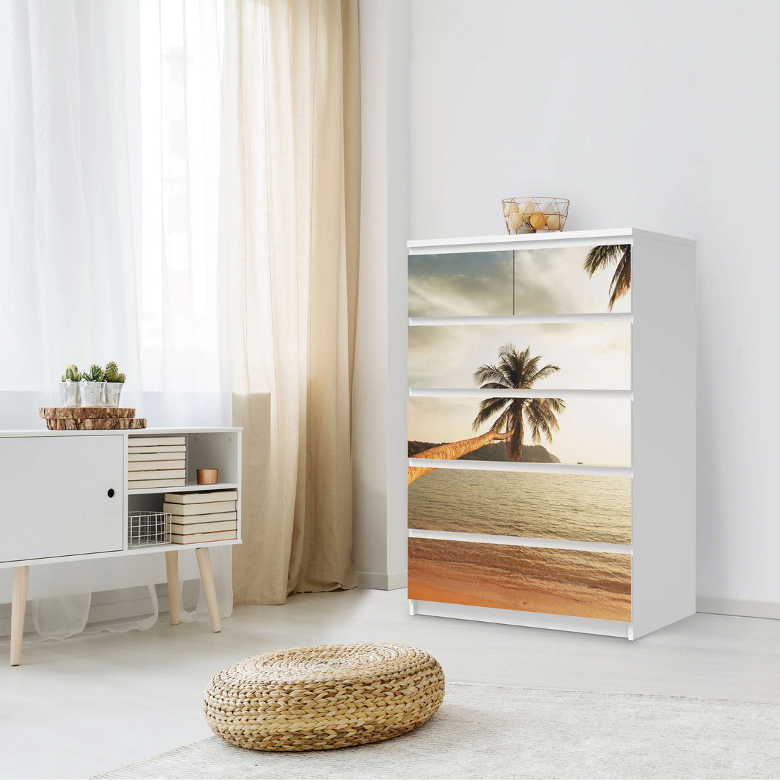Möbel Klebefolie Paradise - IKEA Malm Kommode 6 Schubladen (hoch) - Schlafzimmer