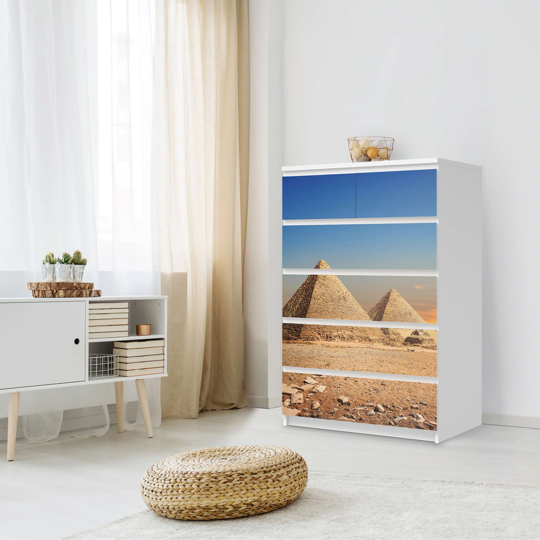 Möbel Klebefolie Pyramids - IKEA Malm Kommode 6 Schubladen (hoch) - Schlafzimmer