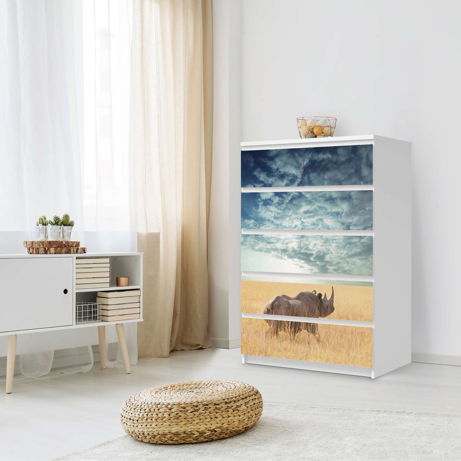 Möbel Klebefolie Rhino - IKEA Malm Kommode 6 Schubladen (hoch) - Schlafzimmer