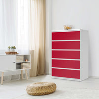 Möbel Klebefolie Rot Dark - IKEA Malm Kommode 6 Schubladen (hoch) - Schlafzimmer