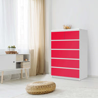 Möbel Klebefolie Rot Light - IKEA Malm Kommode 6 Schubladen (hoch) - Schlafzimmer