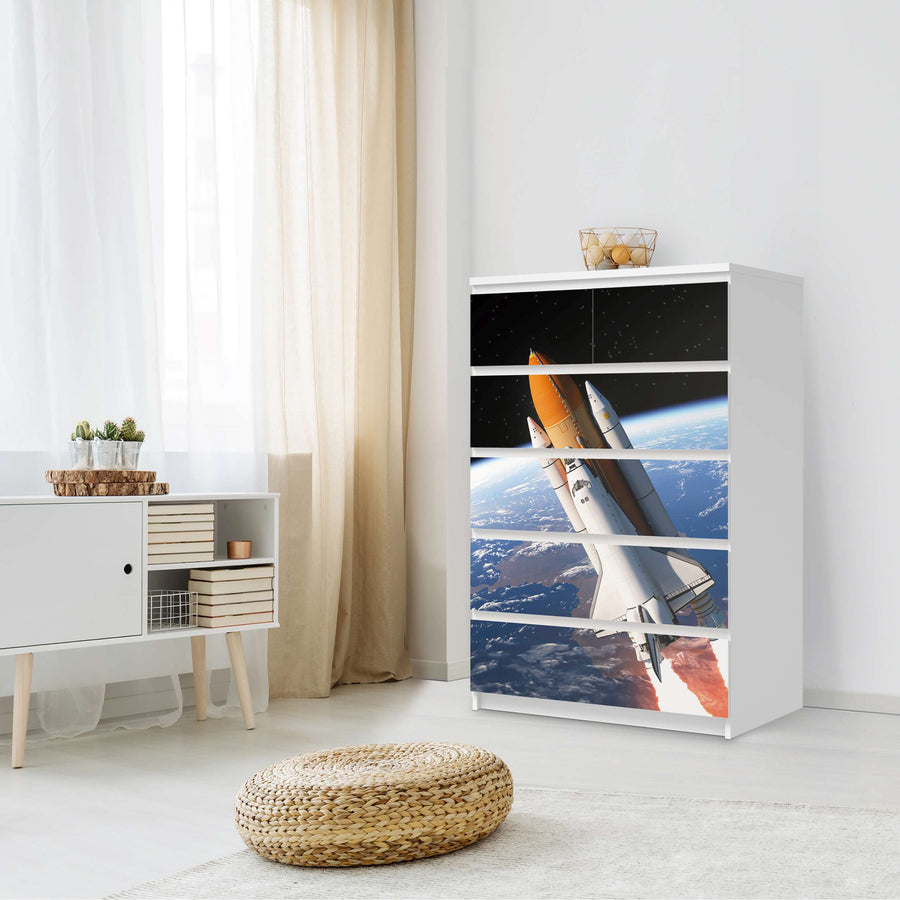 Möbel Klebefolie Space Traveller - IKEA Malm Kommode 6 Schubladen (hoch) - Schlafzimmer