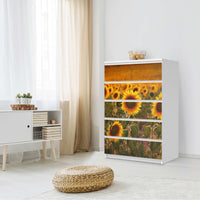 Möbel Klebefolie Sunflowers - IKEA Malm Kommode 6 Schubladen (hoch) - Schlafzimmer