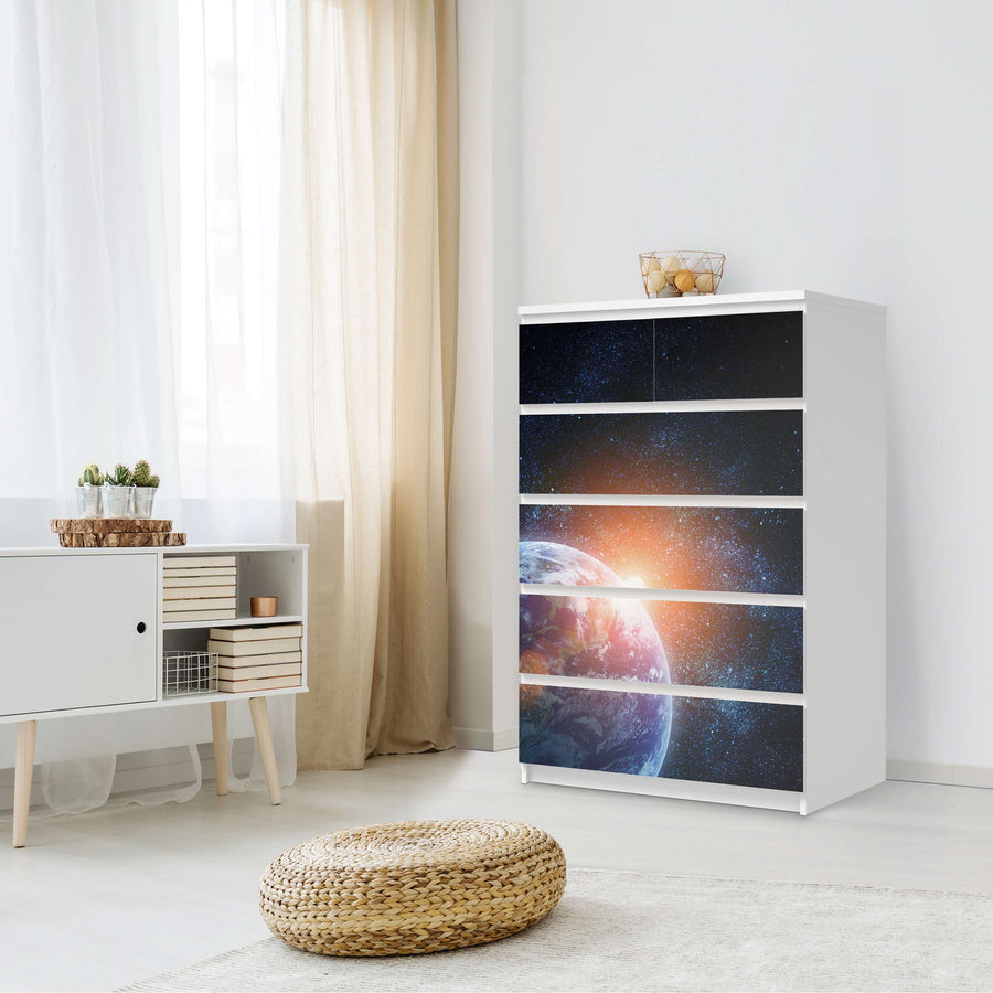 Möbel Klebefolie Sunrise - IKEA Malm Kommode 6 Schubladen (hoch) - Schlafzimmer