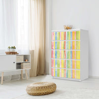 Möbel Klebefolie Watercolor Stripes - IKEA Malm Kommode 6 Schubladen (hoch) - Schlafzimmer