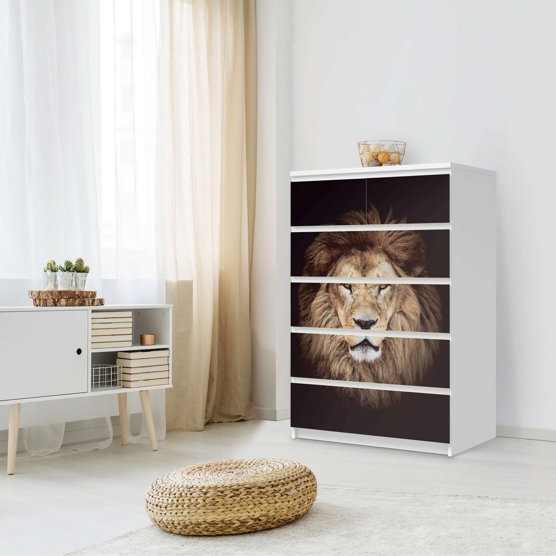 Möbel Klebefolie Wild Eyes - IKEA Malm Kommode 6 Schubladen (hoch) - Schlafzimmer