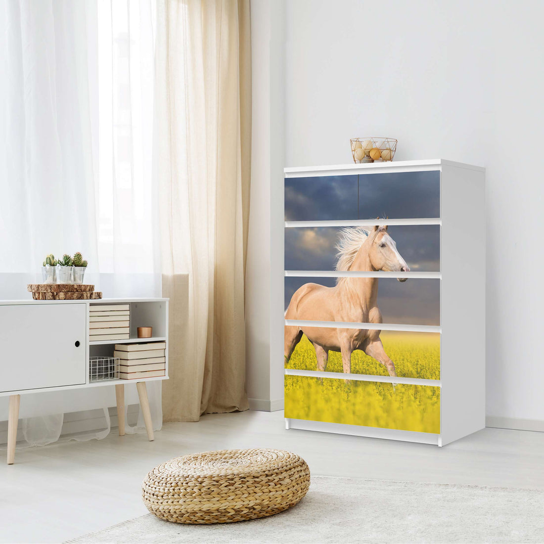 Möbel Klebefolie Wildpferd - IKEA Malm Kommode 6 Schubladen (hoch) - Schlafzimmer