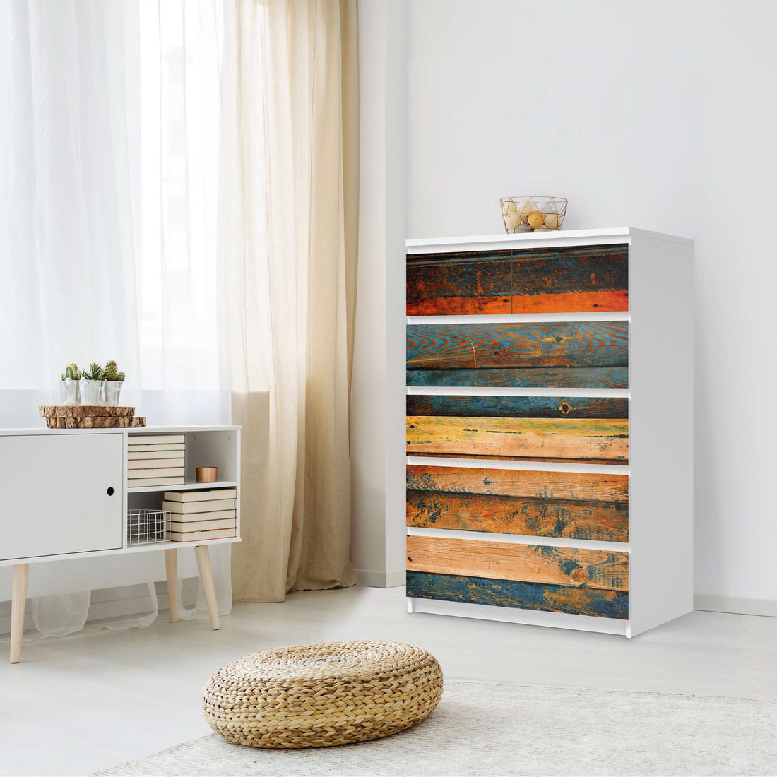 Möbel Klebefolie Wooden - IKEA Malm Kommode 6 Schubladen (hoch) - Schlafzimmer