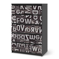 Möbel Klebefolie Alphabet - IKEA Malm Kommode 6 Schubladen (hoch) - schwarz