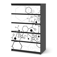 Möbel Klebefolie Atomic 1 - IKEA Malm Kommode 6 Schubladen (hoch) - schwarz