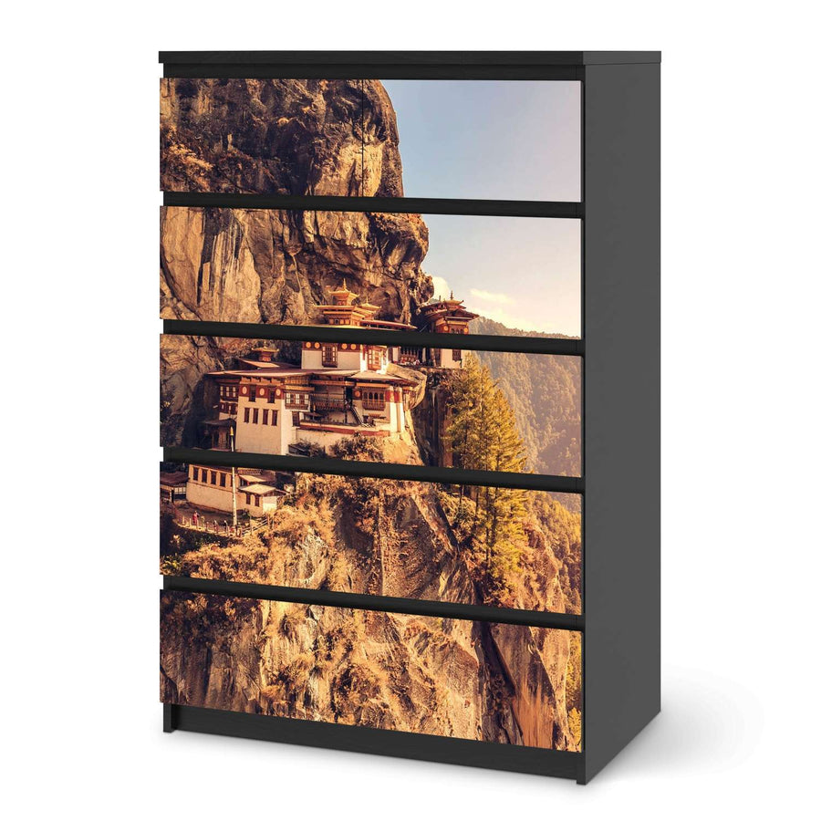 Möbel Klebefolie Bhutans Paradise - IKEA Malm Kommode 6 Schubladen (hoch) - schwarz