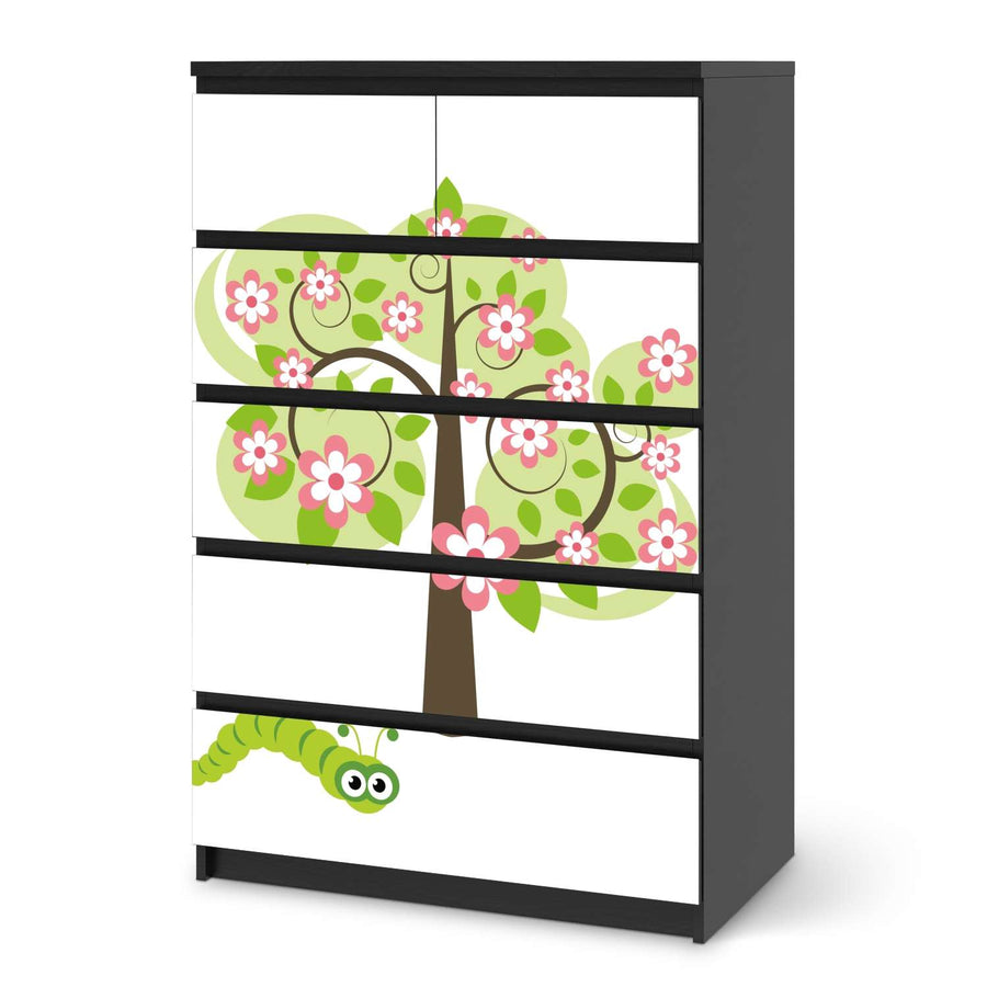 Möbel Klebefolie Blooming Tree - IKEA Malm Kommode 6 Schubladen (hoch) - schwarz
