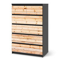 Möbel Klebefolie Bright Planks - IKEA Malm Kommode 6 Schubladen (hoch) - schwarz