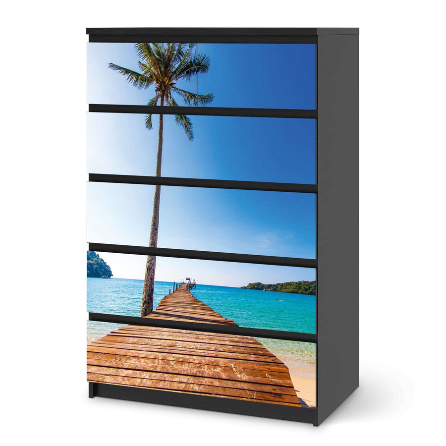 Möbel Klebefolie Caribbean - IKEA Malm Kommode 6 Schubladen (hoch) - schwarz