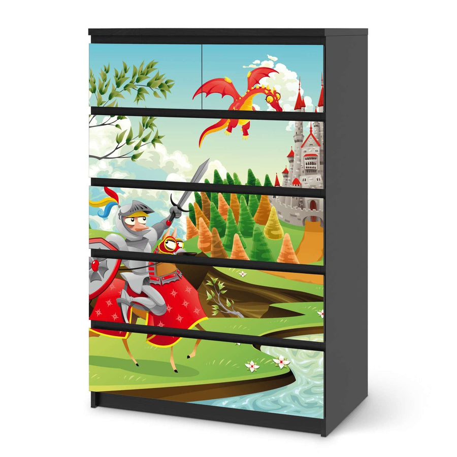 Möbel Klebefolie Fairytale - IKEA Malm Kommode 6 Schubladen (hoch) - schwarz