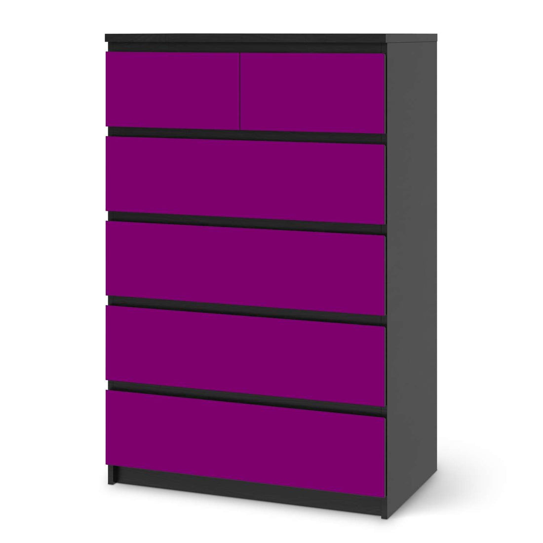 Möbel Klebefolie Flieder Dark - IKEA Malm Kommode 6 Schubladen (hoch) - schwarz