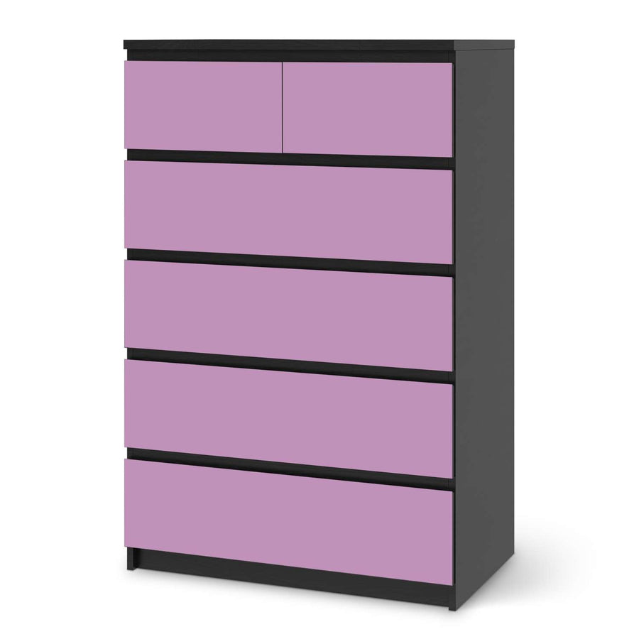 Möbel Klebefolie Flieder Light - IKEA Malm Kommode 6 Schubladen (hoch) - schwarz
