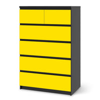Möbel Klebefolie Gelb Dark - IKEA Malm Kommode 6 Schubladen (hoch) - schwarz