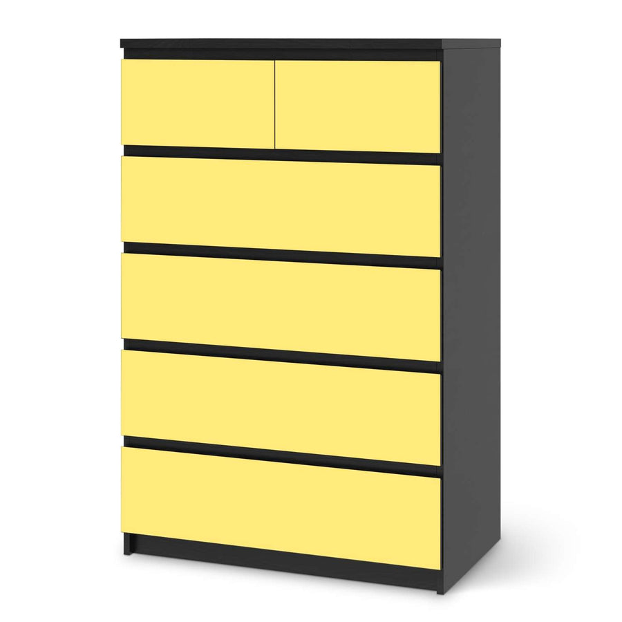 Möbel Klebefolie Gelb Light - IKEA Malm Kommode 6 Schubladen (hoch) - schwarz
