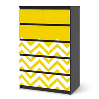 Möbel Klebefolie Gelbe Zacken - IKEA Malm Kommode 6 Schubladen (hoch) - schwarz
