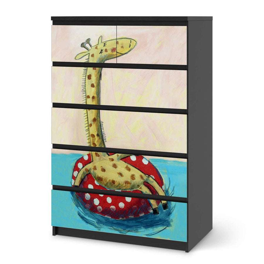 Möbel Klebefolie Giraffe - IKEA Malm Kommode 6 Schubladen (hoch) - schwarz