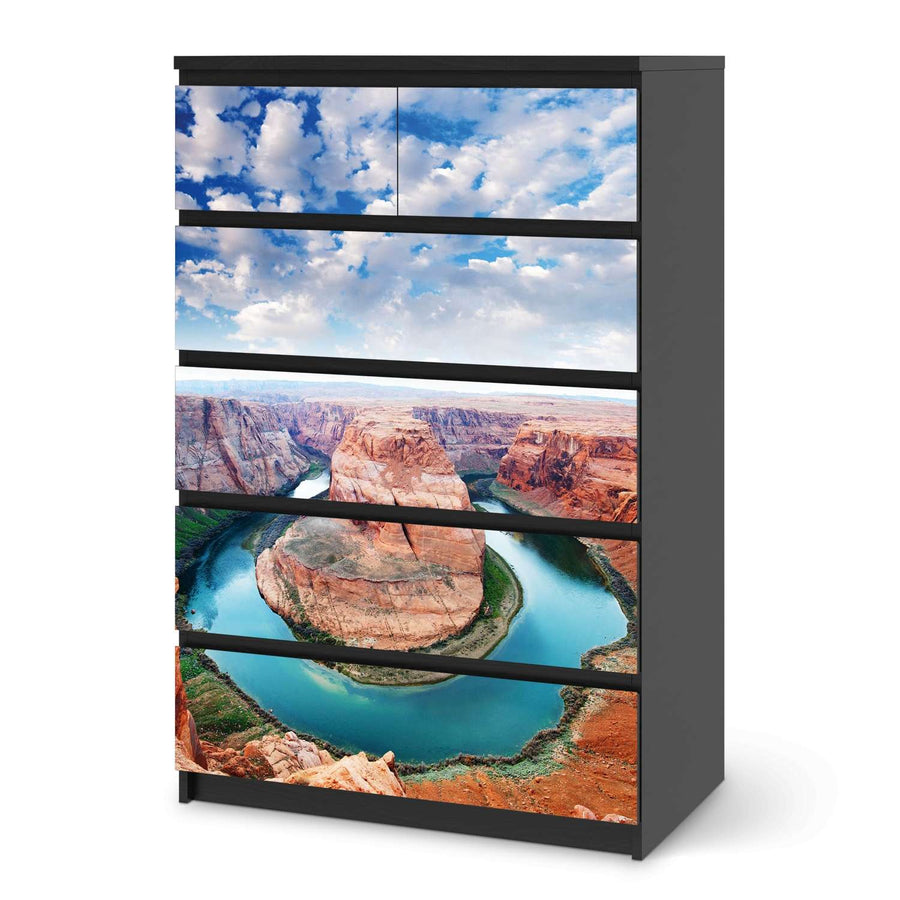 Möbel Klebefolie Grand Canyon - IKEA Malm Kommode 6 Schubladen (hoch) - schwarz