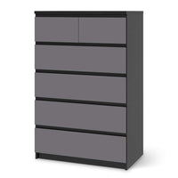 Möbel Klebefolie Grau Light - IKEA Malm Kommode 6 Schubladen (hoch) - schwarz
