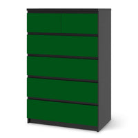 Möbel Klebefolie Grün Dark - IKEA Malm Kommode 6 Schubladen (hoch) - schwarz