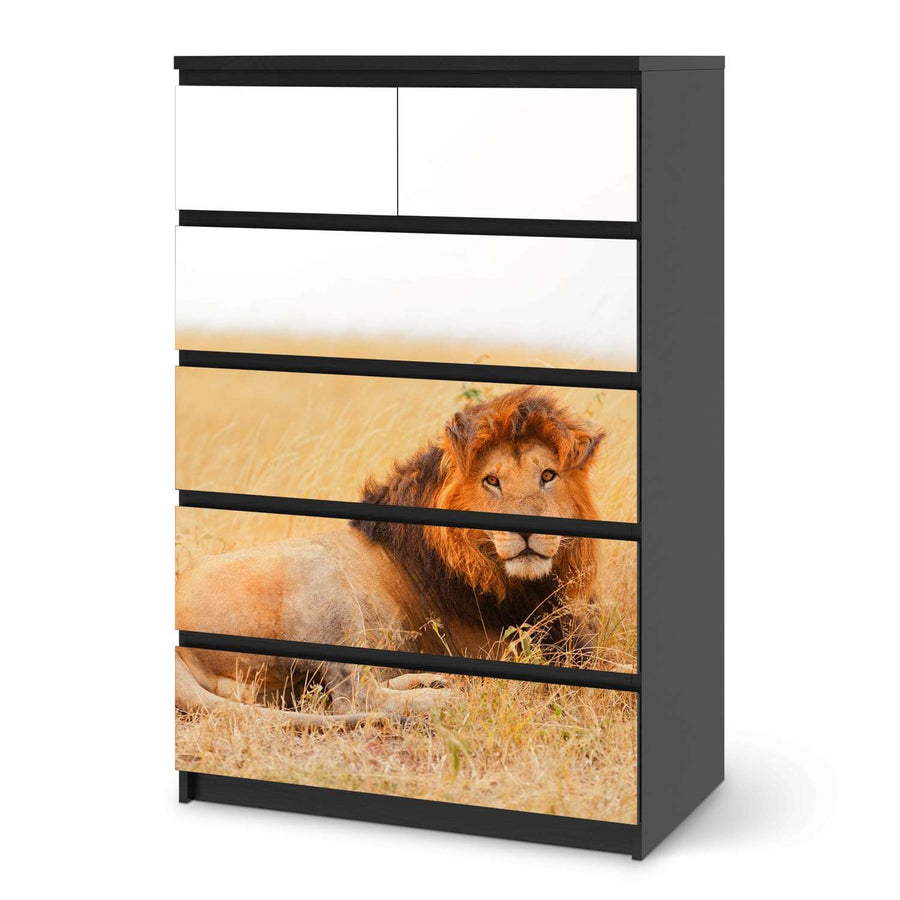 Möbel Klebefolie Lion King - IKEA Malm Kommode 6 Schubladen (hoch) - schwarz