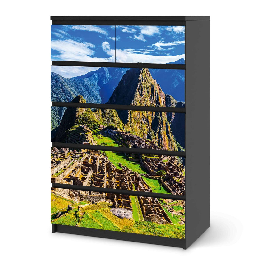 Möbel Klebefolie Machu Picchu - IKEA Malm Kommode 6 Schubladen (hoch) - schwarz