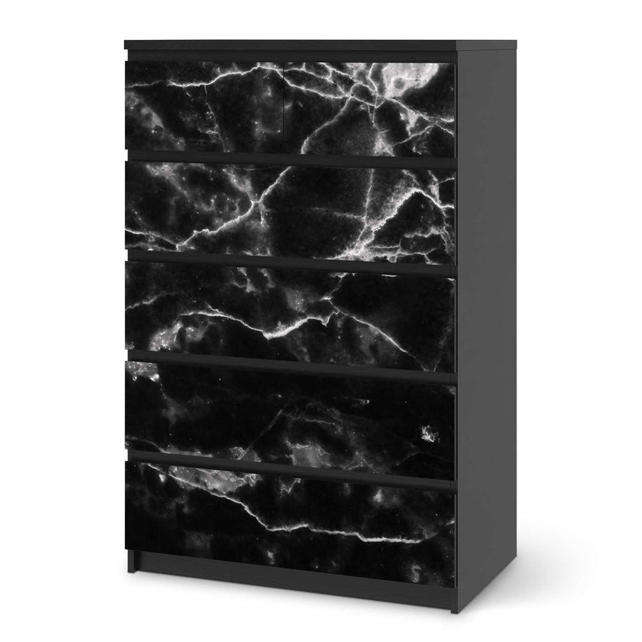 Möbel Klebefolie Marmor schwarz - IKEA Malm Kommode 6 Schubladen (hoch) - schwarz