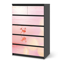 Möbel Klebefolie Mr. Flamingo - IKEA Malm Kommode 6 Schubladen (hoch) - schwarz