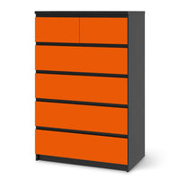 Möbel Klebefolie Orange Dark - IKEA Malm Kommode 6 Schubladen (hoch) - schwarz