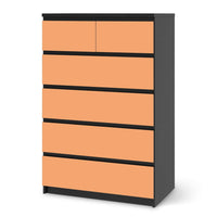 Möbel Klebefolie Orange Light - IKEA Malm Kommode 6 Schubladen (hoch) - schwarz