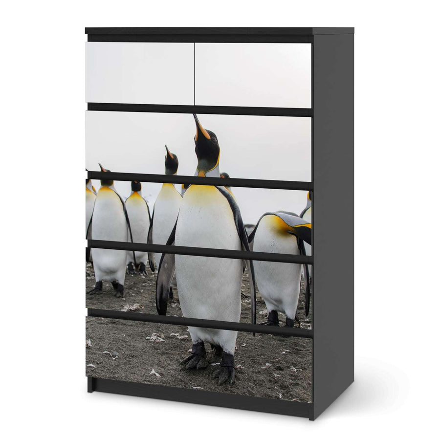Möbel Klebefolie Penguin Family - IKEA Malm Kommode 6 Schubladen (hoch) - schwarz