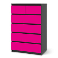 Möbel Klebefolie Pink Dark - IKEA Malm Kommode 6 Schubladen (hoch) - schwarz