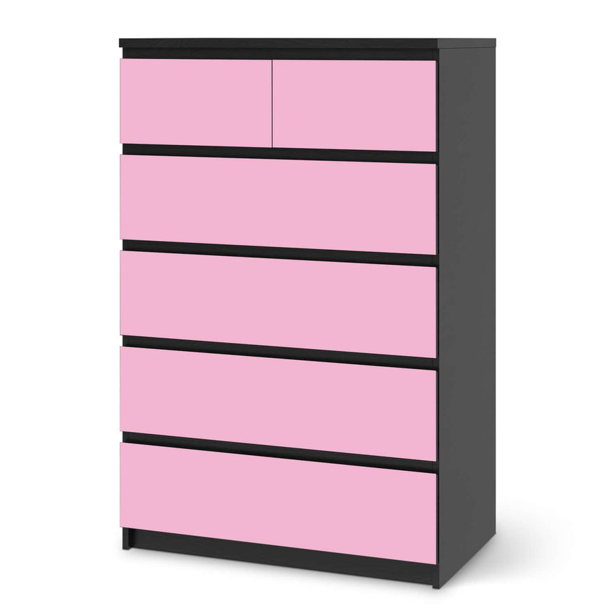 Möbel Klebefolie Pink Light - IKEA Malm Kommode 6 Schubladen (hoch) - schwarz