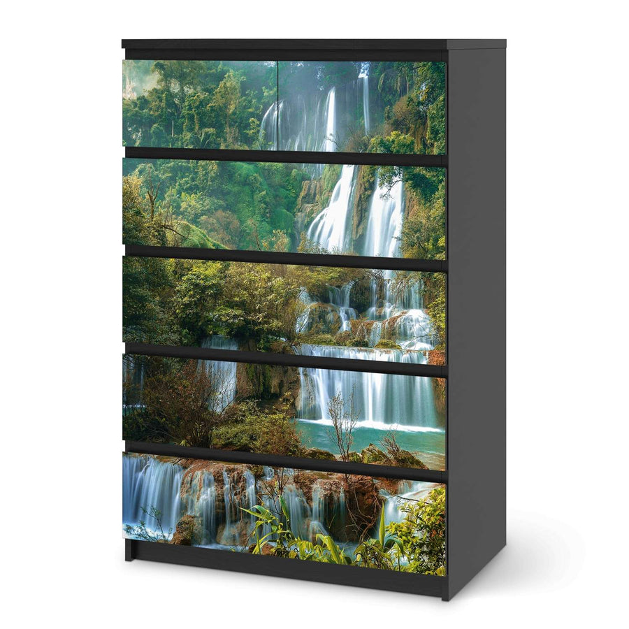 Möbel Klebefolie Rainforest - IKEA Malm Kommode 6 Schubladen (hoch) - schwarz