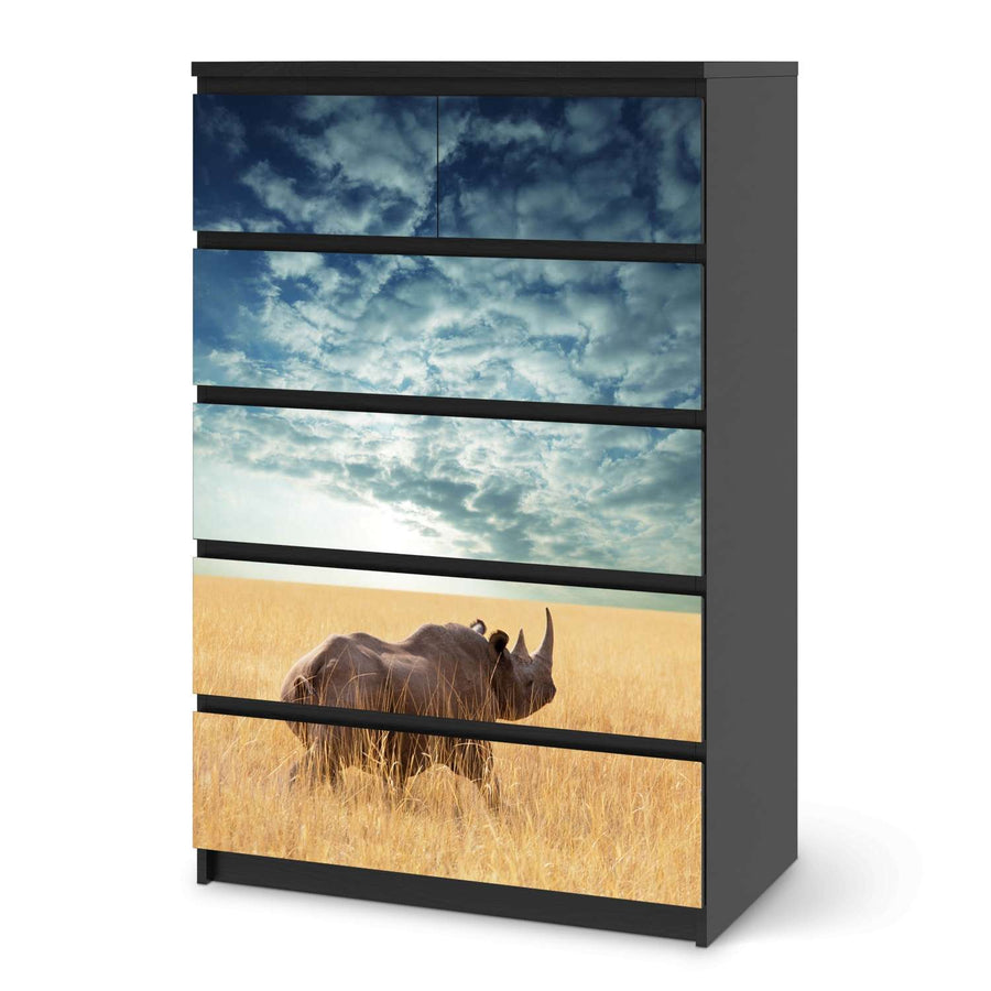 Möbel Klebefolie Rhino - IKEA Malm Kommode 6 Schubladen (hoch) - schwarz