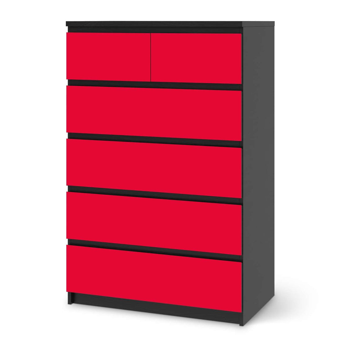 Möbel Klebefolie Rot Light - IKEA Malm Kommode 6 Schubladen (hoch) - schwarz