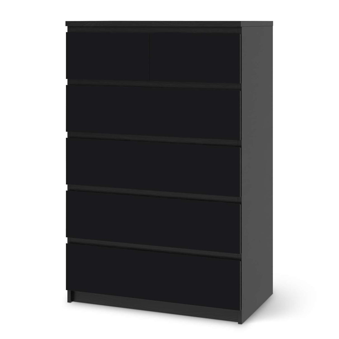 Möbel Klebefolie Schwarz - IKEA Malm Kommode 6 Schubladen (hoch) - schwarz