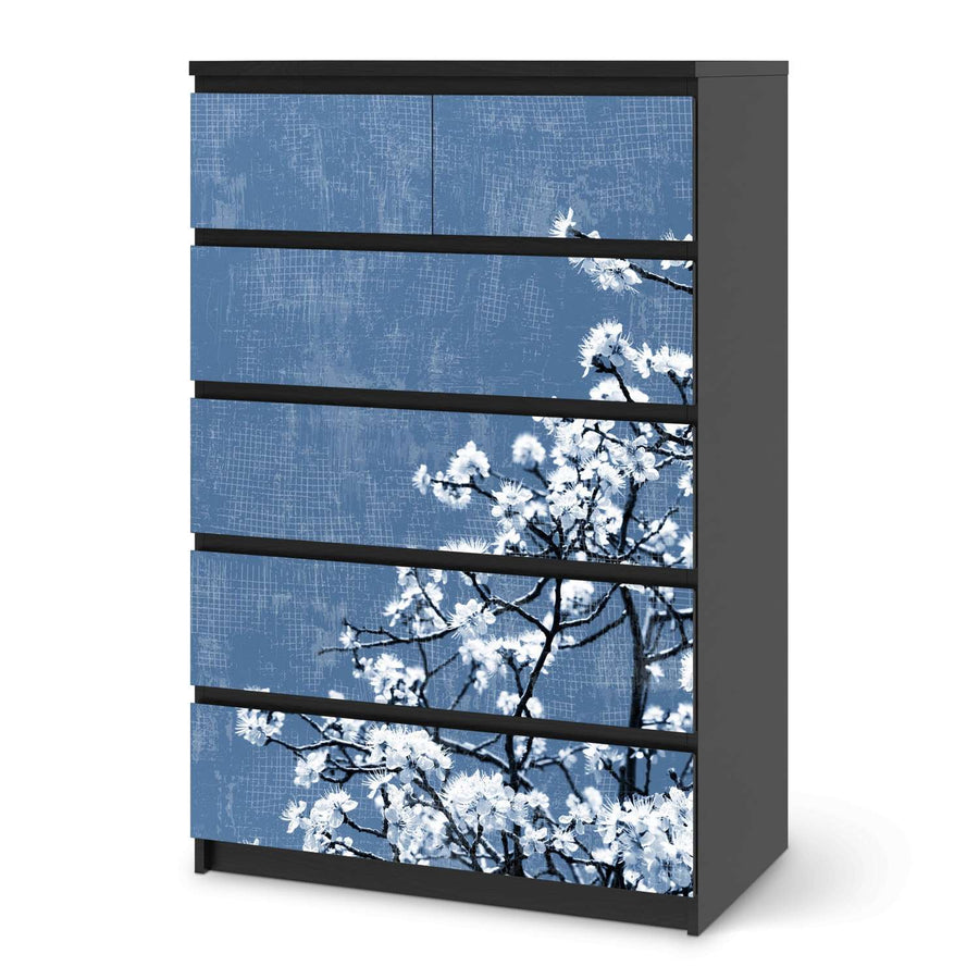 Möbel Klebefolie Spring Tree - IKEA Malm Kommode 6 Schubladen (hoch) - schwarz