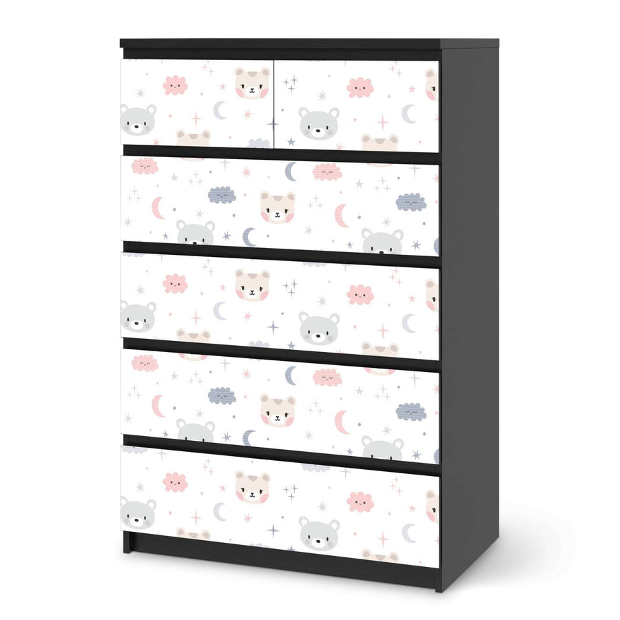 Möbel Klebefolie Sweet Dreams - IKEA Malm Kommode 6 Schubladen (hoch) - schwarz