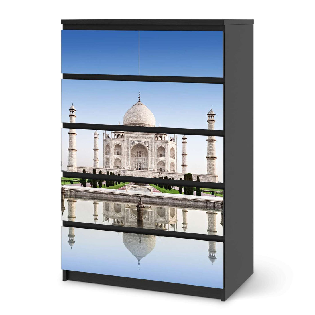 Möbel Klebefolie Taj Mahal - IKEA Malm Kommode 6 Schubladen (hoch) - schwarz