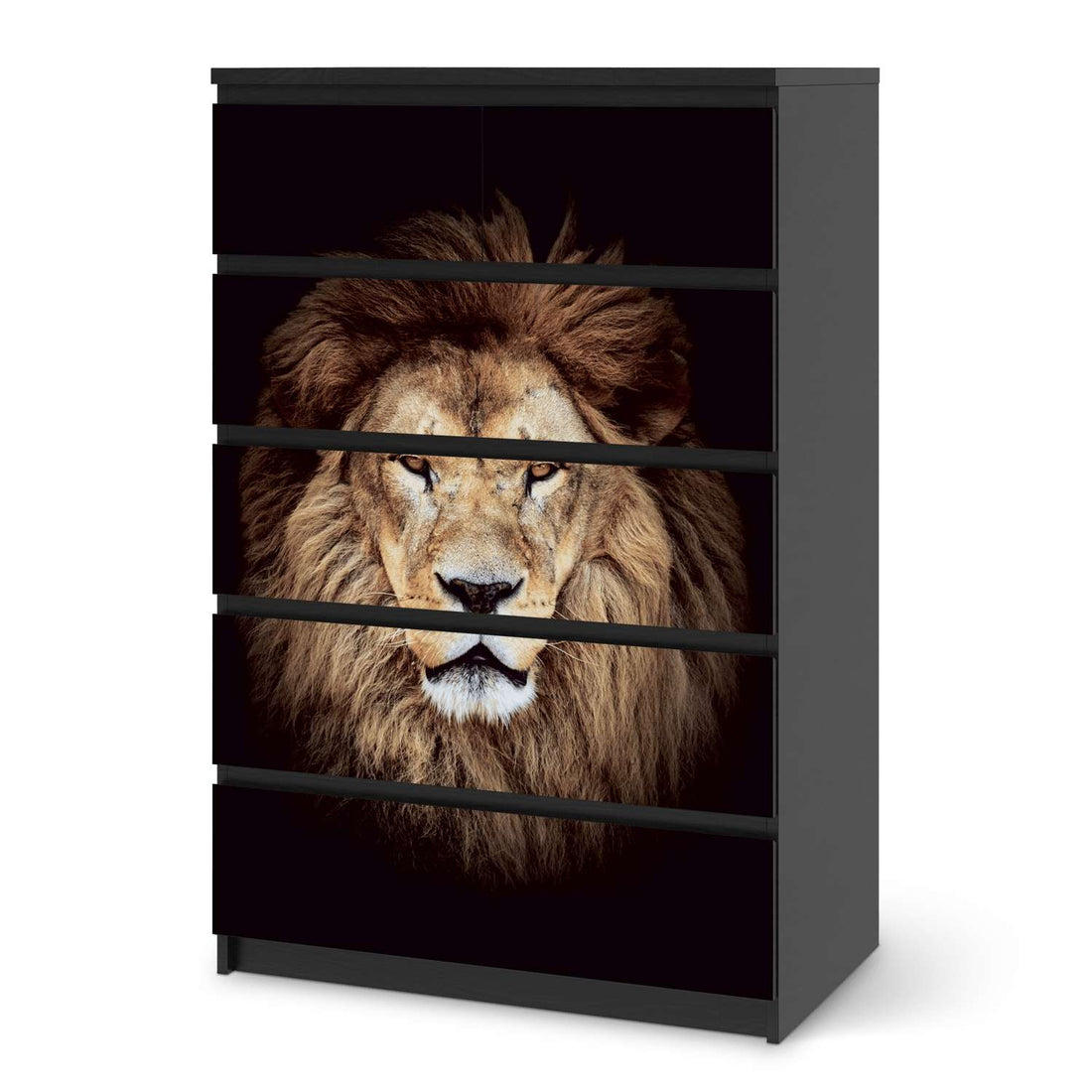 Möbel Klebefolie Wild Eyes - IKEA Malm Kommode 6 Schubladen (hoch) - schwarz