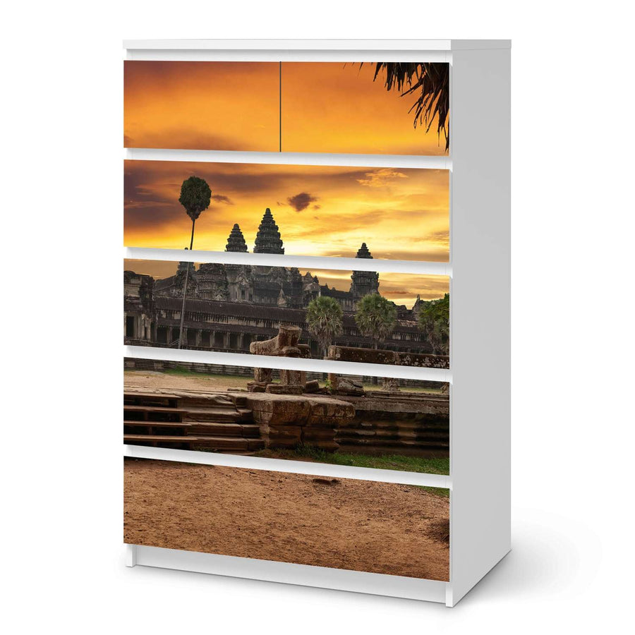 Möbel Klebefolie Angkor Wat - IKEA Malm Kommode 6 Schubladen (hoch)  - weiss