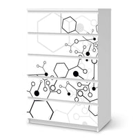 Möbel Klebefolie Atomic 1 - IKEA Malm Kommode 6 Schubladen (hoch)  - weiss