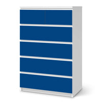 Möbel Klebefolie Blau Dark - IKEA Malm Kommode 6 Schubladen (hoch)  - weiss